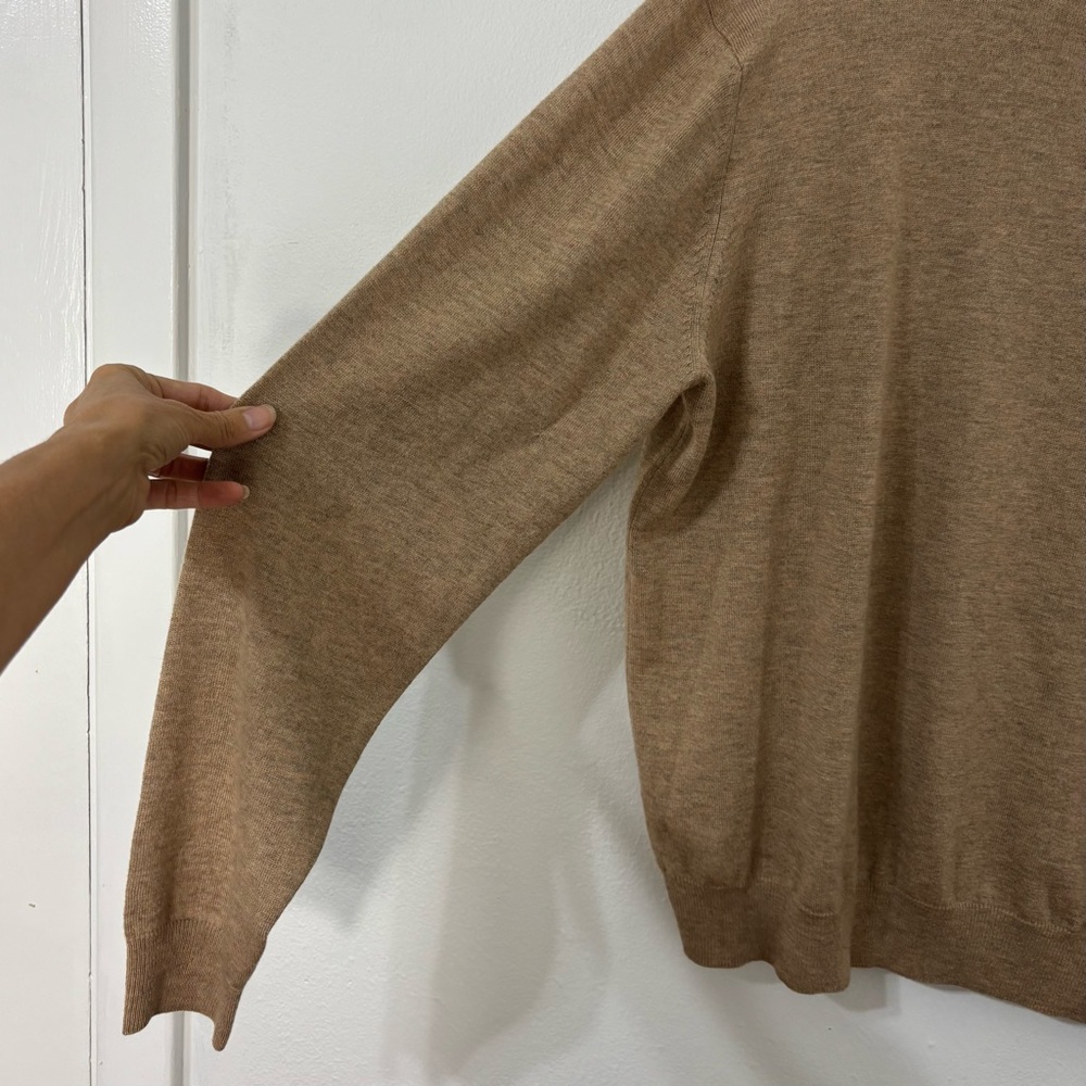Merino Wool/Silk Mens Mock Neck Sweater Minimalist Preppy Grandpacore Old Money - Picture 2 of 11
